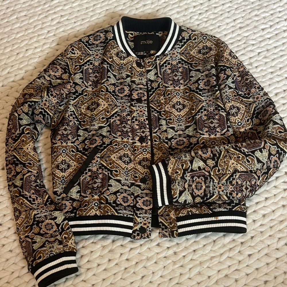 Maje Bomber Quilted Jacket